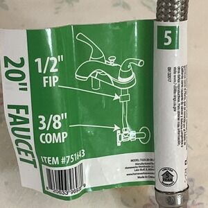 Braided Faucet Connector 3/8" in Compression x 1/2" in FIP x 20" in Supply Line